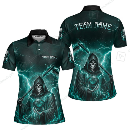 Custom Bowling Jersey Polo Shirt, Multiple Colors Death, Custom Bowling Jersey Team Shirt For Players With Name & Team Name