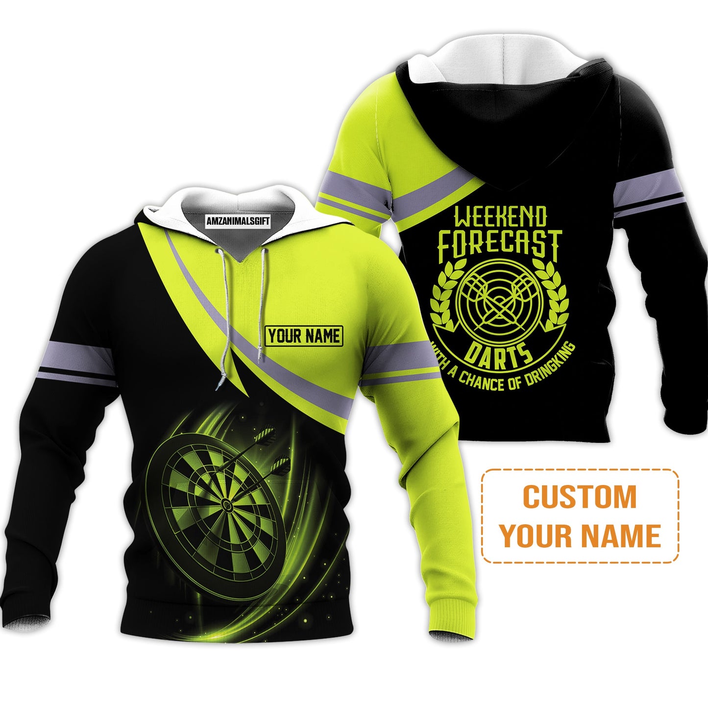 Customized Name Darts Men's Long Sleeve Polo Shirt, Personalized Name Weekend Forecast Darts Men's Long Sleeve Polo Shirt - Gift For Darts Lovers
