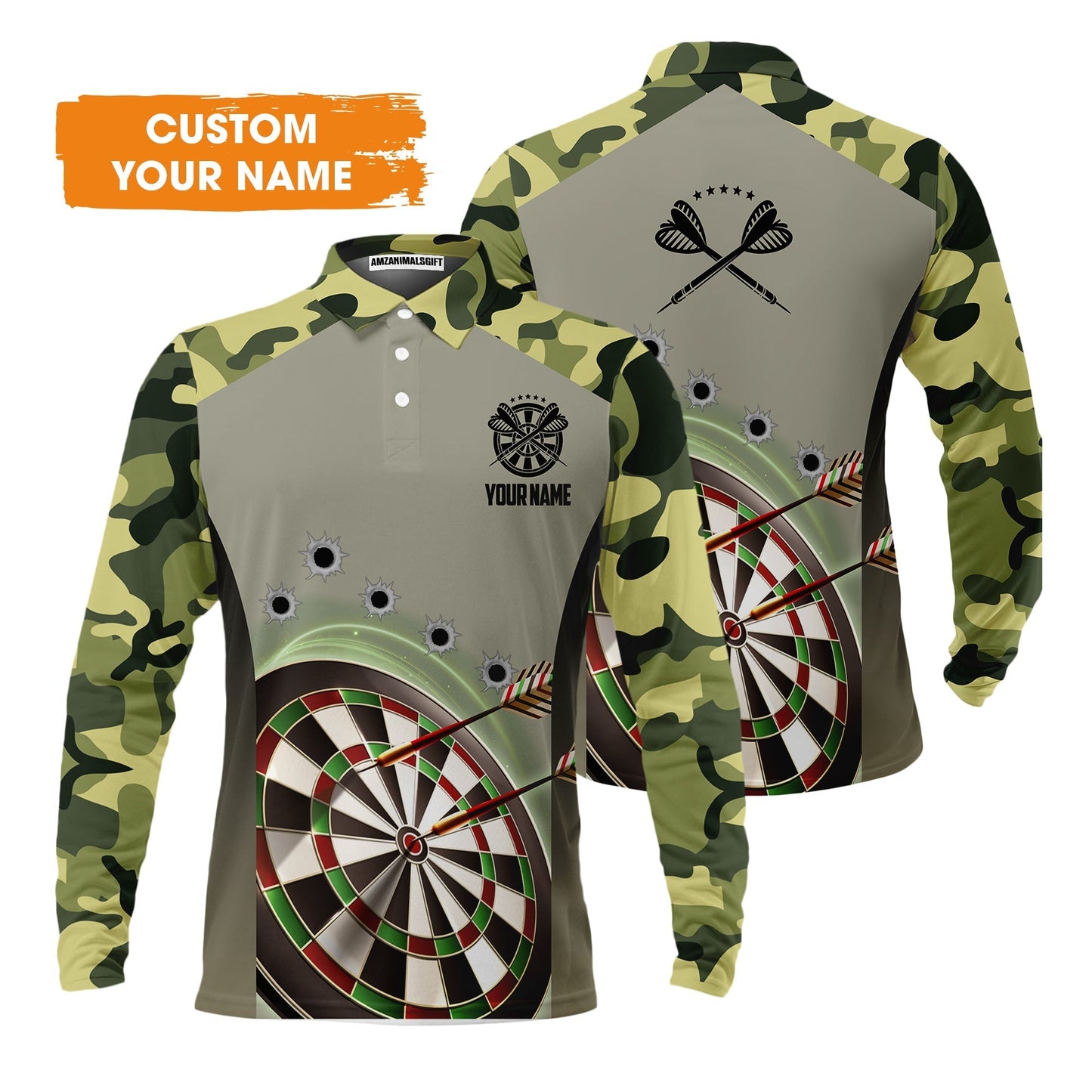 Customized Name Darts Hoodie, Camo Pattern Personalized Darts Hoodie - Perfect Gift For Darts Lovers