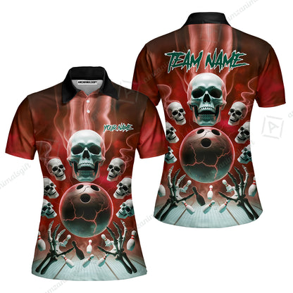 Custom Dark Fantasy Skeleton Bowling Team Jersey, Bowling Uniforms, Personalize Name And Team Name