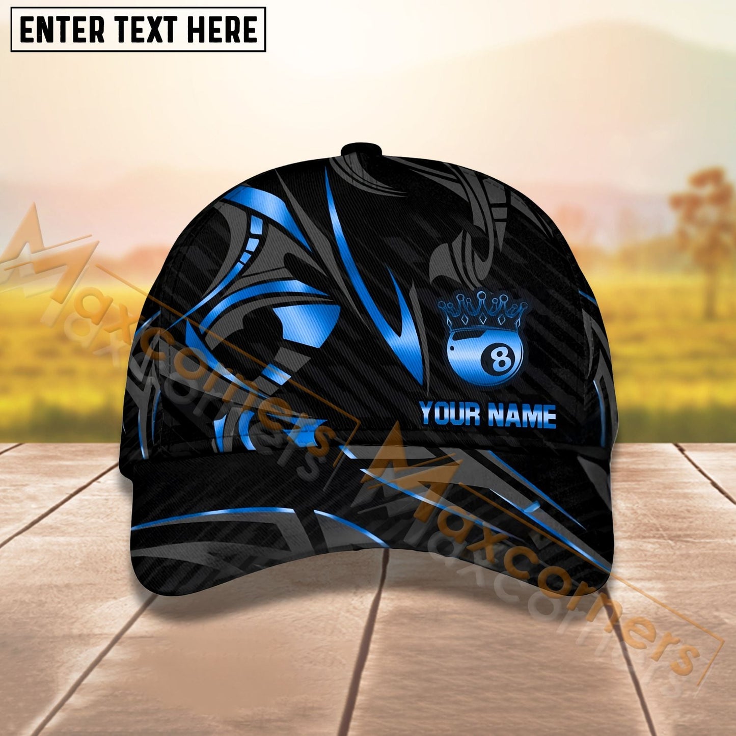 Customized Billiard Cap, Billiard Pool Ball 8 Crown Personalized Name 3D Hats, Best Billiard Pool Hat For Billiard Players
