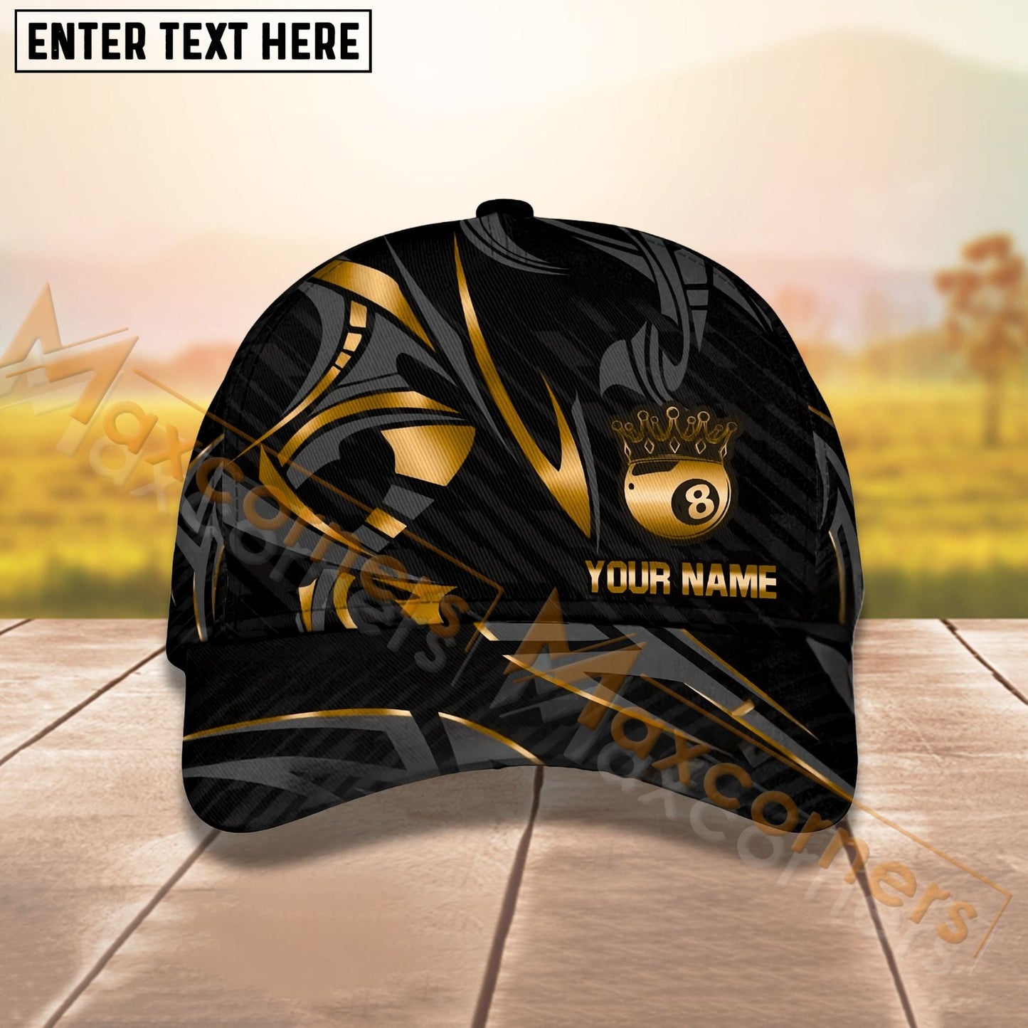 Customized Billiard Cap, Billiard Pool Ball 8 Crown Personalized Name 3D Hats, Best Billiard Pool Hat For Billiard Players