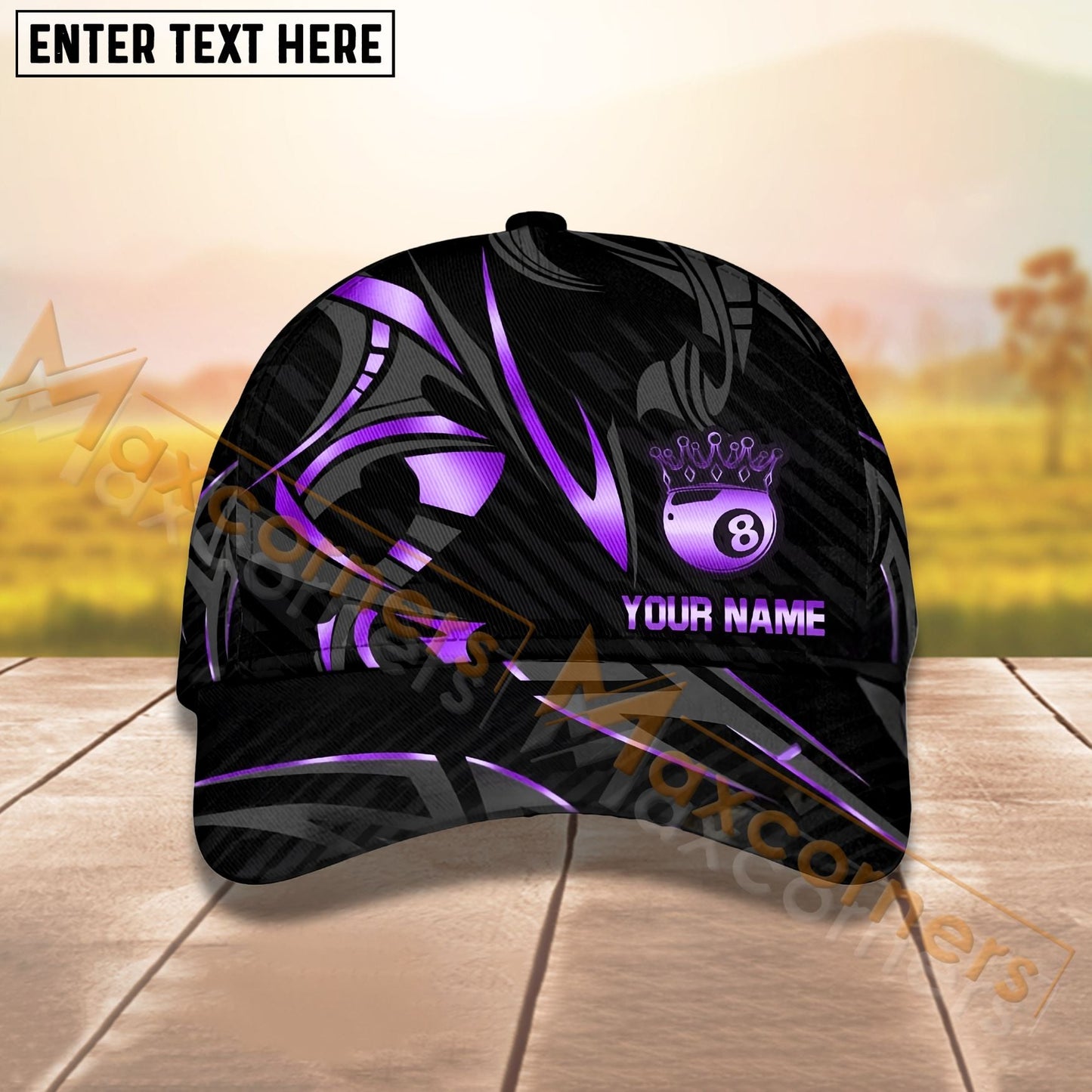 Customized Billiard Cap, Billiard Pool Ball 8 Crown Personalized Name 3D Hats, Best Billiard Pool Hat For Billiard Players