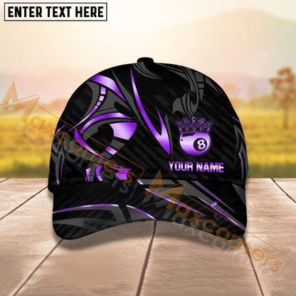 Customized Billiard Cap, Billiard Pool Ball 8 Crown Personalized Name 3D Hats, Best Billiard Pool Hat For Billiard Players