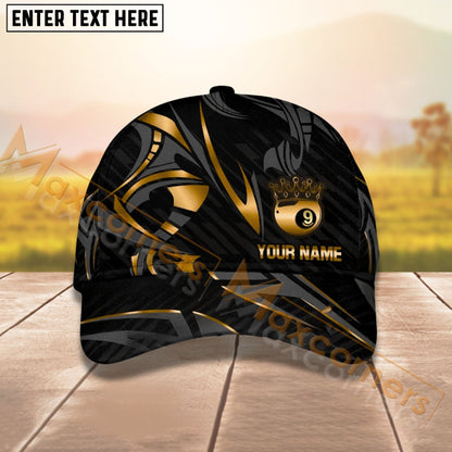 Customized Billiard Cap, Billiard Pool Ball 9 Crown Personalized Name 3D Hats, Best Billiard Pool Hat For Billiard Players
