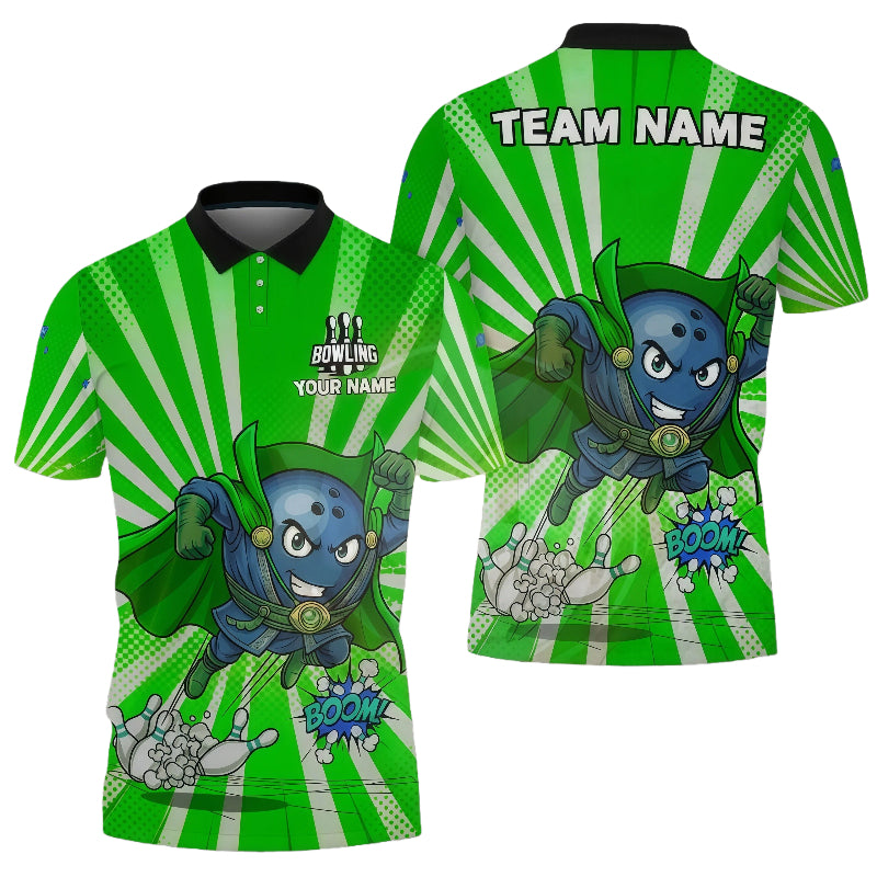 Magic Superhero Bowling unisex Polo Green
