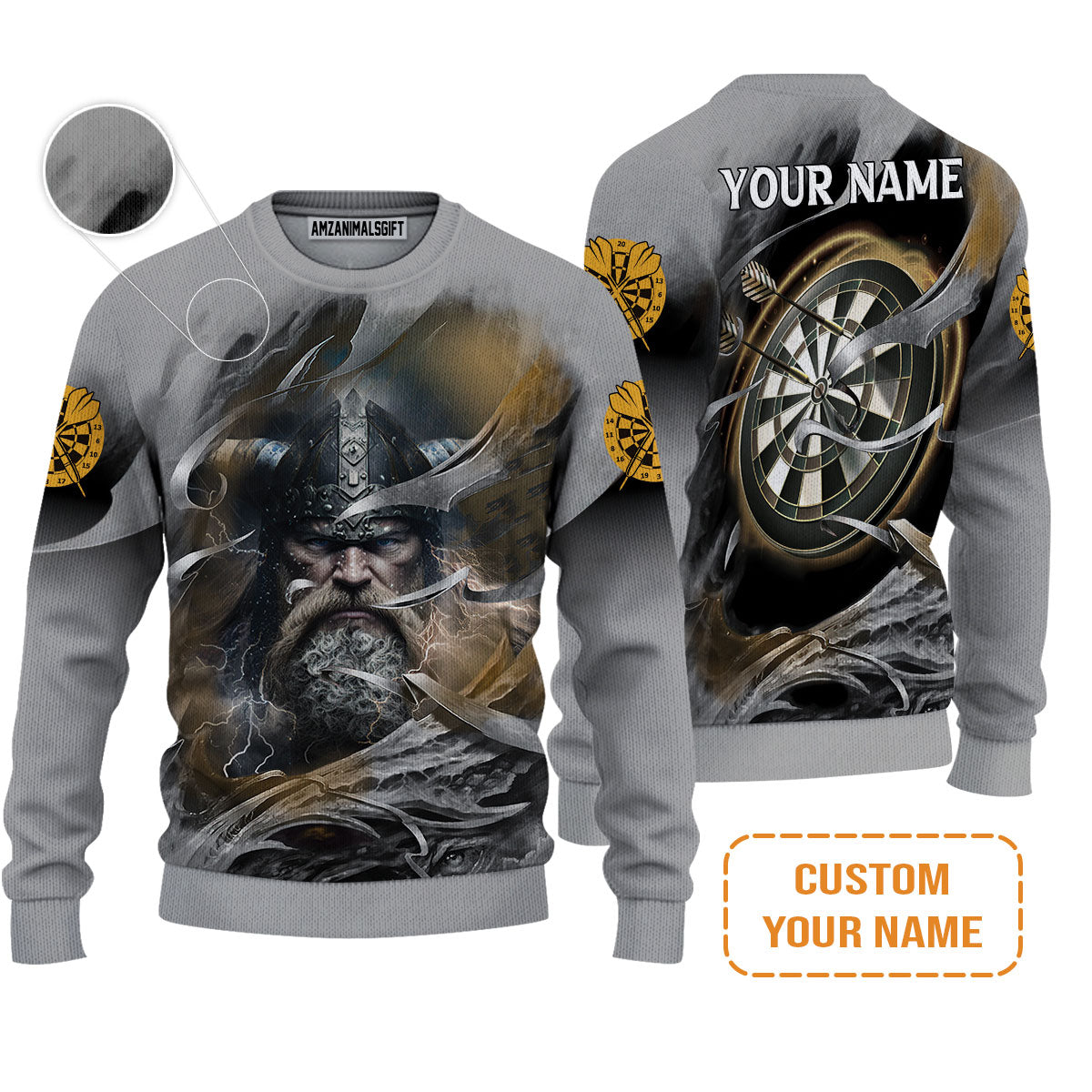 Customized Name Darts T-Shirt, Bullseye Dartboard Viking And Darts T-Shirt - Gift For Darts Players, Darts Lovers