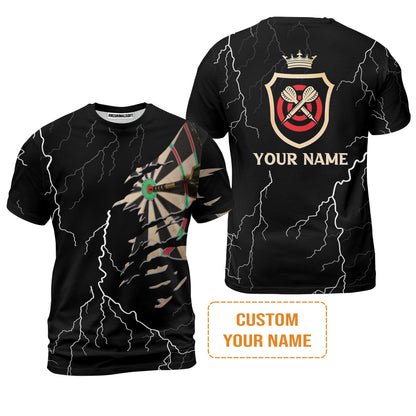 Darts Custom Name Men's Long Sleeve Polo Shirt, Darts Target Personalized Long Sleeve Polo Shirt