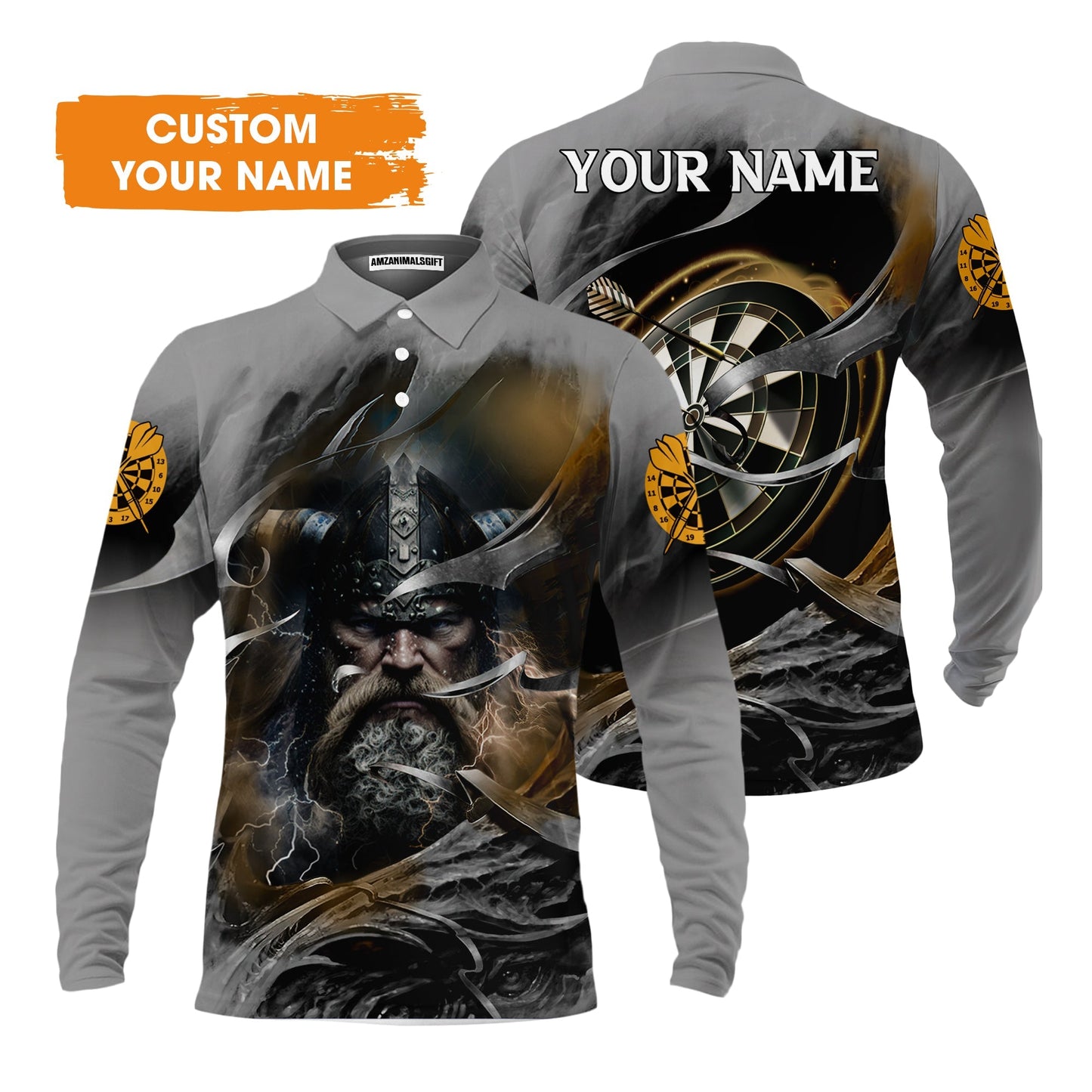 Customized Name Darts T-Shirt, Bullseye Dartboard Viking And Darts T-Shirt - Gift For Darts Players, Darts Lovers