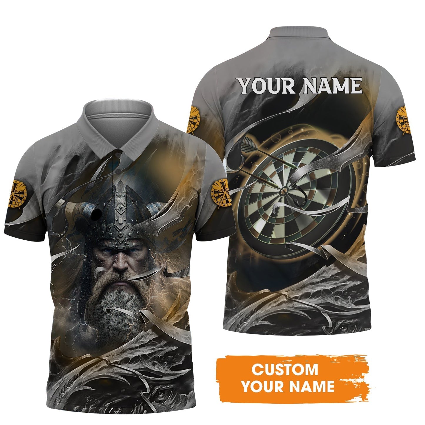 Customized Name Darts T-Shirt, Bullseye Dartboard Viking And Darts T-Shirt - Gift For Darts Players, Darts Lovers