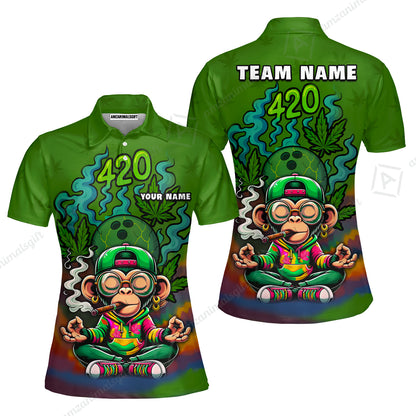 Custom Bowling Team Uniform Jersey 420 Monkey Funky Streetwear Shirt with Colorful, Bowling Shirt Personalized Name And Team Name