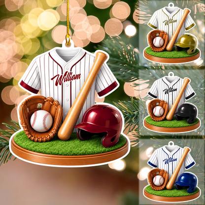 Personalized Baseball Christmas Flat Printed Acrylic Ornament, Baseball Things, Custom Ornament Christmas Gift, Keychain Baseball, Car Ornament Baseball