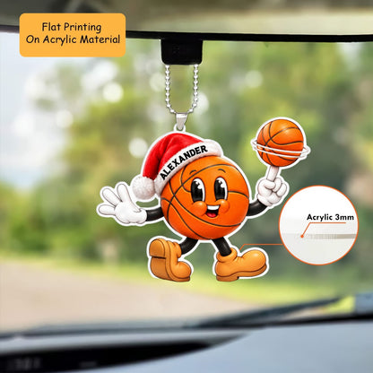 Personalized Basketball Christmas Ornament, Christmas Basketball Player, Custom Ornament Christmas Gift, Keychain Basketball, Car Ornament Basketball