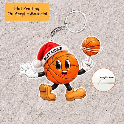 Personalized Basketball Christmas Ornament, Christmas Basketball Player, Custom Ornament Christmas Gift, Keychain Basketball, Car Ornament Basketball