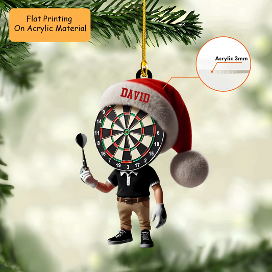 Personalized Dart Board Holding Pins Acrylic Ornament, Dart Board Keychain, Car Ornament, Christmas Ornament Gifts