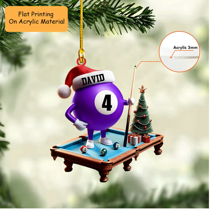 Personalized Christmas Billiard Ornament, Billiard Ball Christmas, Custom Ornament Christmas Gift, Keychain Billiard Christmas, Car Ornament Billiard Christmas