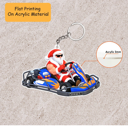 Personalized Go Kart Christmas Ornament,Santa Go Kart, Custom Ornament Christmas Gift, Keychain Go Kart, Car Ornament Go Kart