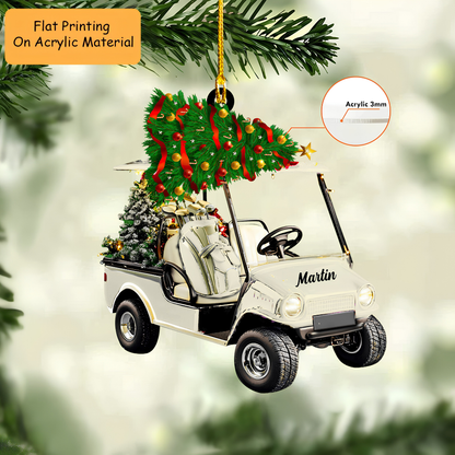 Personalized Golf Cart  Acrylic Ornament, Golf Cart  Keychain, Car Ornament, Christmas Ornament Gifts