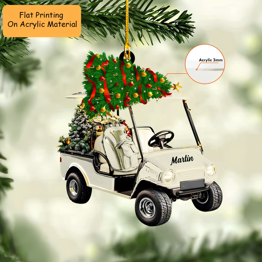 Personalized Golf Cart  Acrylic Ornament, Golf Cart  Keychain, Car Ornament, Christmas Ornament Gifts