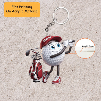 Personalized Christmas Golf Ornament, Ball Playing Golf Christmas, Custom Ornament Christmas Gift, Keychain Golf Christmas, Car Ornament Golf Christmas