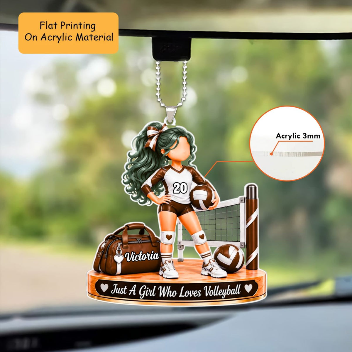Personalized Volleyball Christmas Ornament, Volleyball Girl Player And Things, Custom Ornament Christmas Gift, Keychain Volleyball, Car Ornament Volleyball