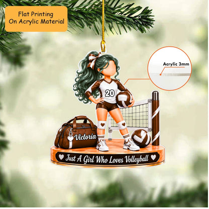 Personalized Volleyball Christmas Ornament, Volleyball Girl Player And Things, Custom Ornament Christmas Gift, Keychain Volleyball, Car Ornament Volleyball