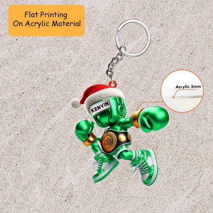 Personalized Boxing Christmas Ornament, Metallic Champion Boxer, Custom Ornament Christmas Gift, Keychain Bowling, Car Ornament Bowling