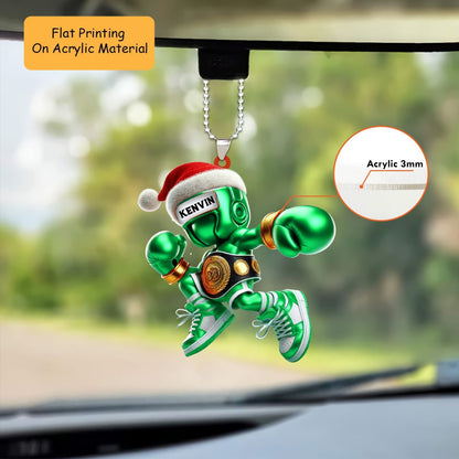 Personalized Boxing Christmas Ornament, Metallic Champion Boxer, Custom Ornament Christmas Gift, Keychain Bowling, Car Ornament Bowling