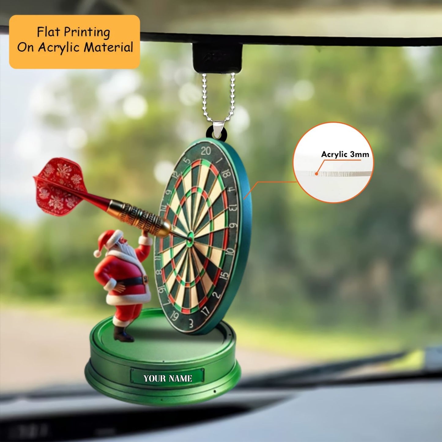 Personalized Dart Board Holding Pins Acrylic Ornament, Dart Keychain, Car Ornament, Christmas Ornament Gifts