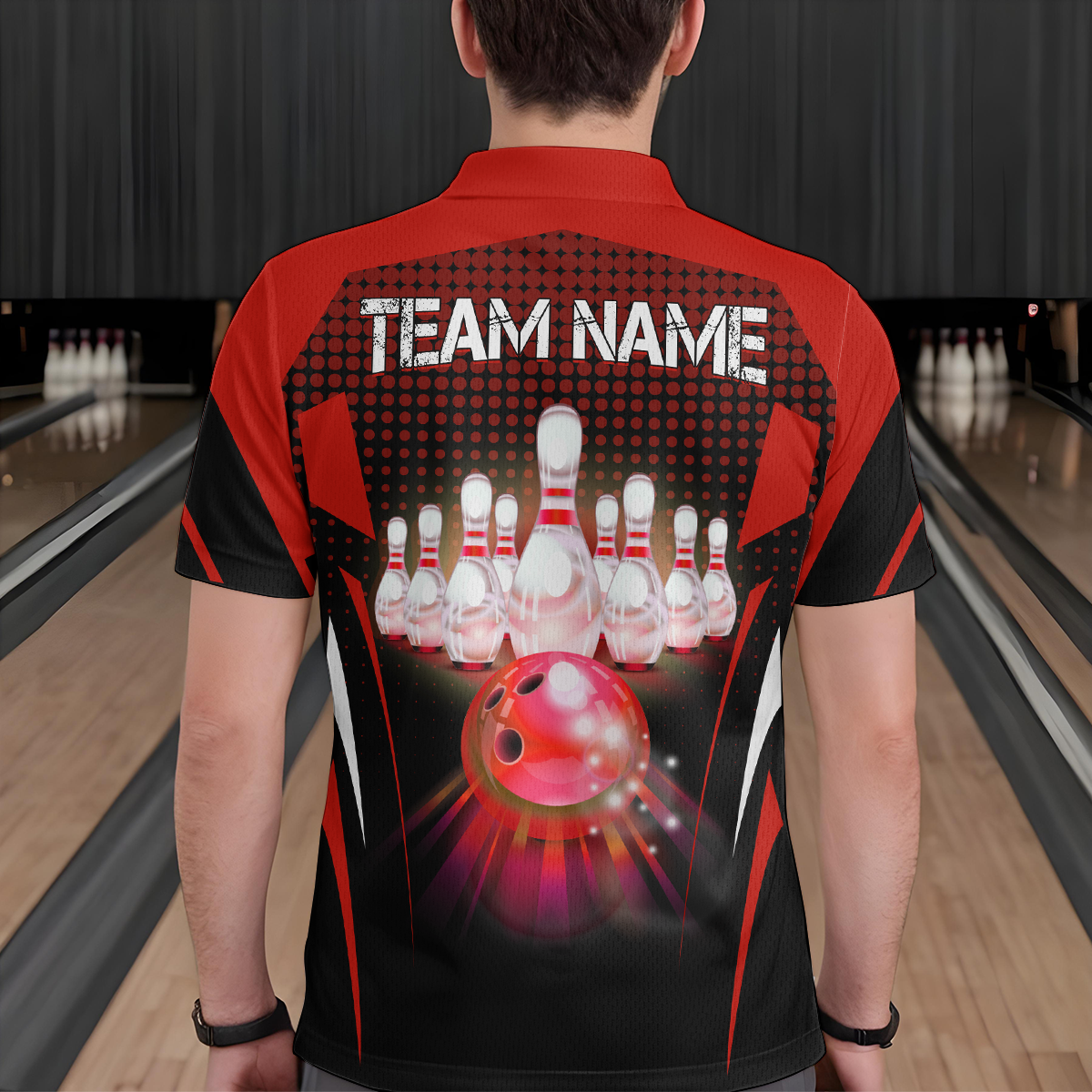 Custom Bowling Team Jerseys Polo Shirts, Bowling uniforms Ball & Pins Multicolor Jersey For Tournament Team Men Women Bowlers