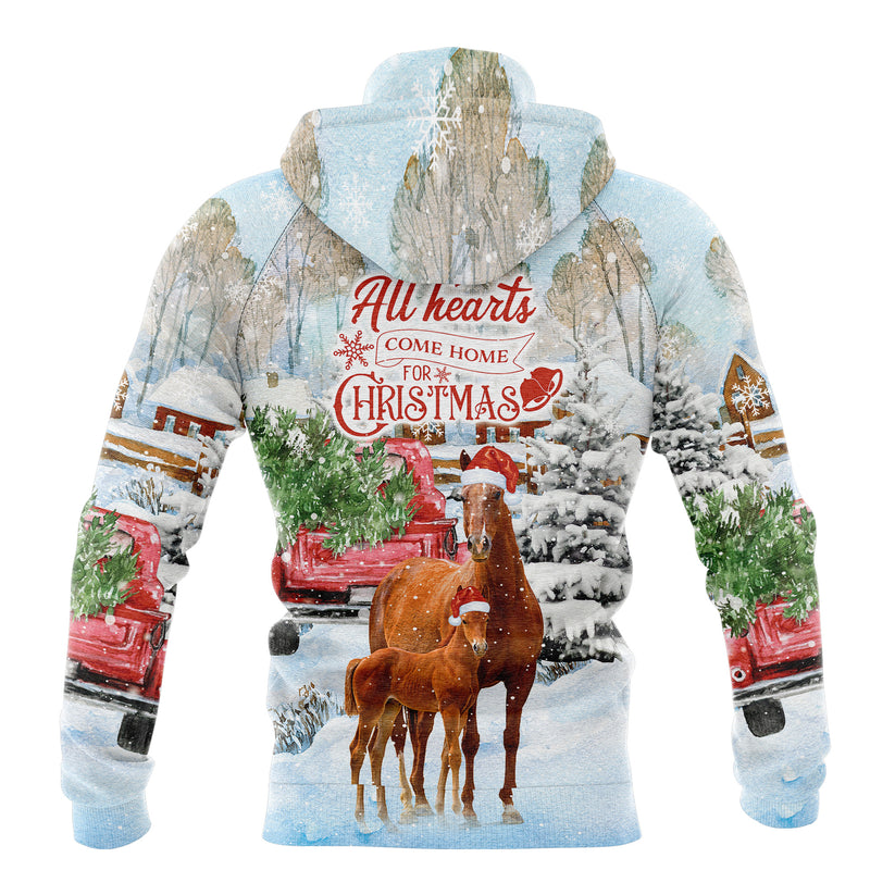 Horse Pullover Premium Hoodie All Hearts Come Home, Perfect Outfit For Men And Women On Christmas New Year Autumn Winter