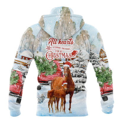Horse Pullover Premium Hoodie All Hearts Come Home, Perfect Outfit For Men And Women On Christmas New Year Autumn Winter