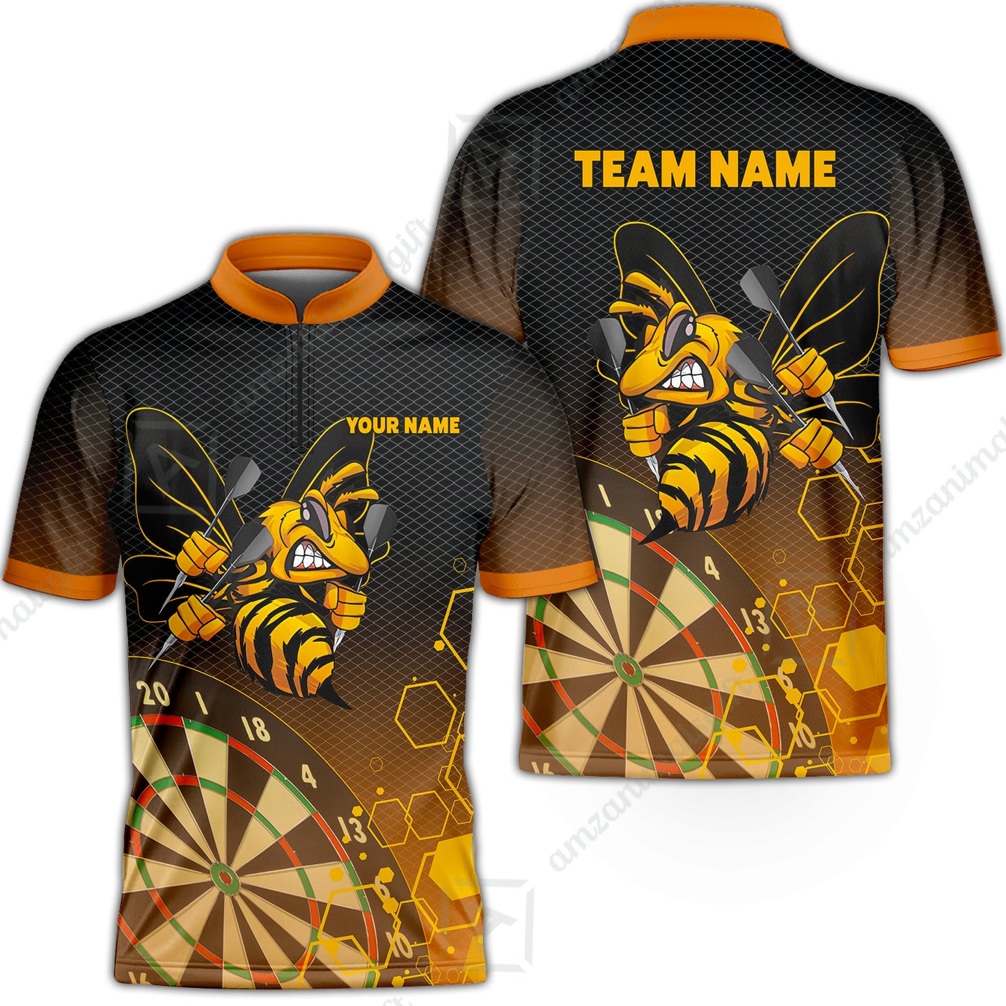 Personalized Darts Men Polo Shirt, Darts And Bee Customized Polo Shirt, Perfect Outfits For Darts Players, Darts Team