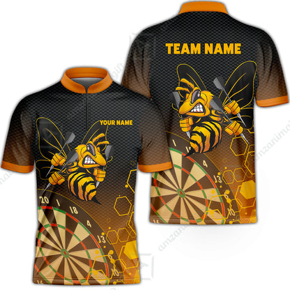 Personalized Darts Men Polo Shirt, Darts And Bee Customized Polo Shirt, Perfect Outfits For Darts Players, Darts Team