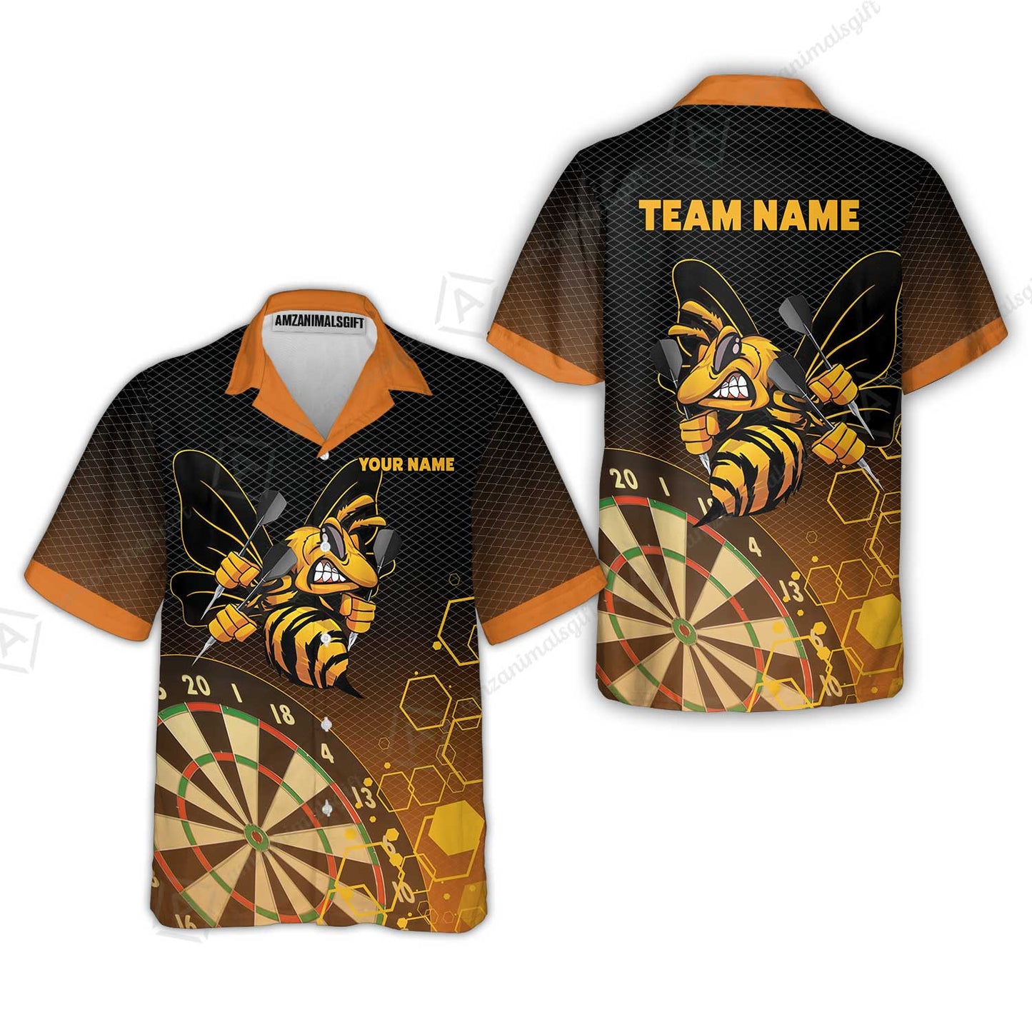 Personalized Darts Men Polo Shirt, Darts And Bee Customized Polo Shirt, Perfect Outfits For Darts Players, Darts Team