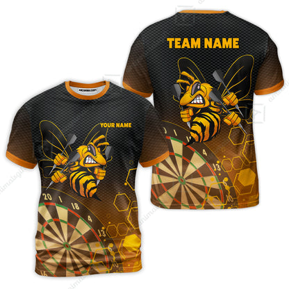 Personalized Darts Men Polo Shirt, Darts And Bee Customized Polo Shirt, Perfect Outfits For Darts Players, Darts Team