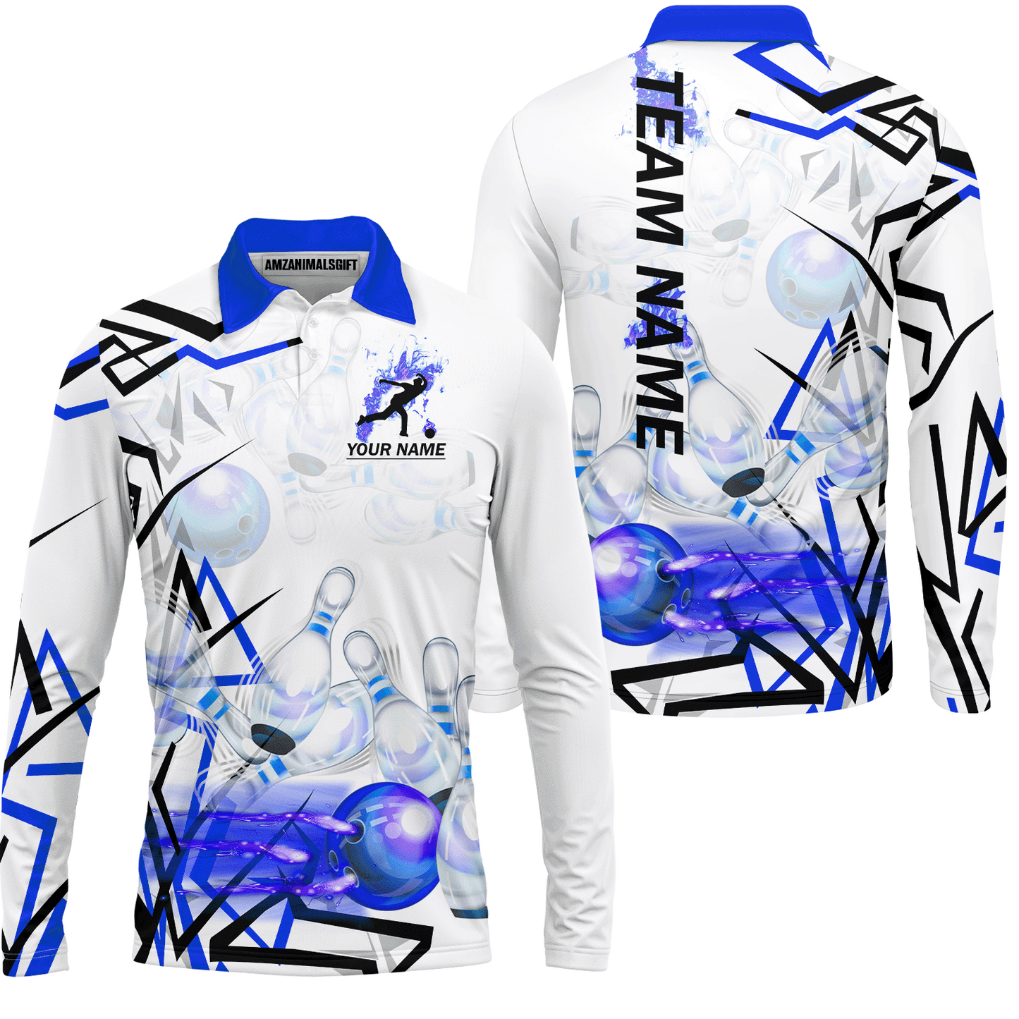 Custom Bowling Team Jerseys Polo Shirts, Personalized 3D Trendy Style Bowling uniforms - Personalized Name And Team Name