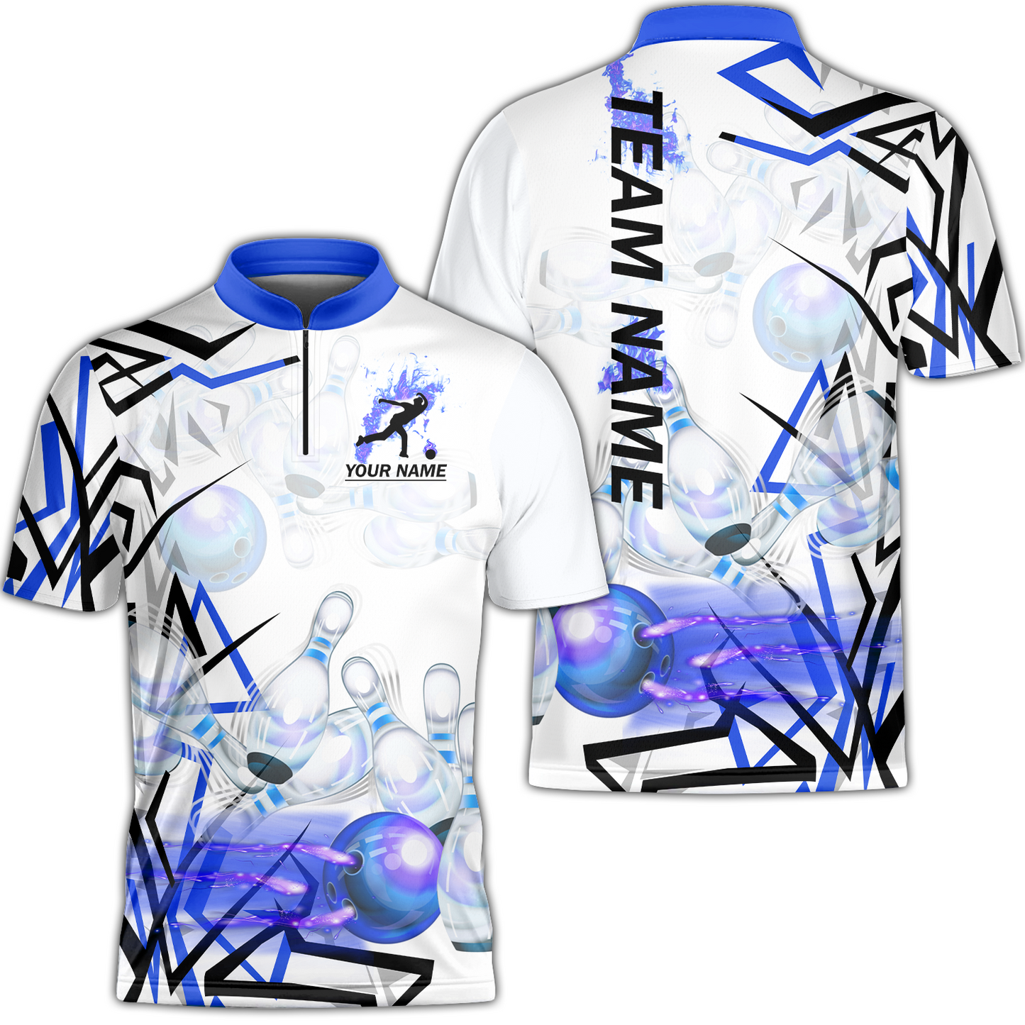 Custom Bowling Team Jerseys Polo Shirts, Personalized 3D Trendy Style Bowling uniforms - Personalized Name And Team Name