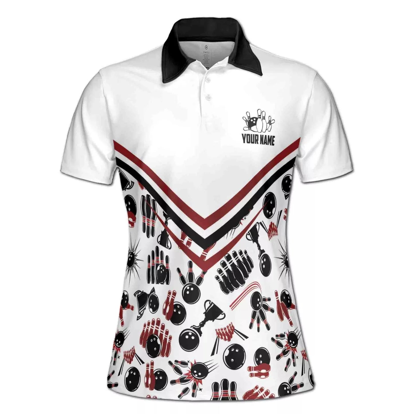 Custom Bowling Strike Bowling Pattern Team Unisex Polo Shirts, Customize your very own unique bowling uniforms jersey designs
