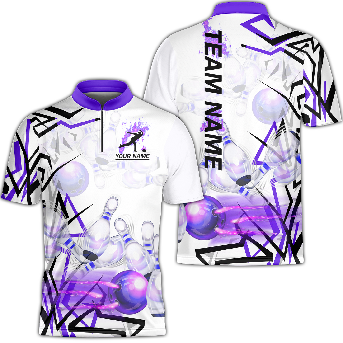 Custom Bowling Team Jerseys Polo Shirts, Personalized 3D Trendy Style Bowling uniforms - Personalized Name And Team Name