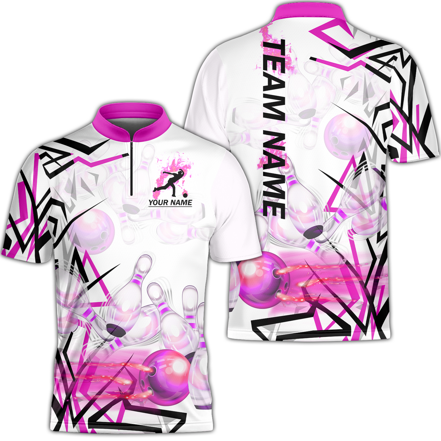 Custom Bowling Team Jerseys Polo Shirts, Personalized 3D Trendy Style Bowling uniforms - Personalized Name And Team Name