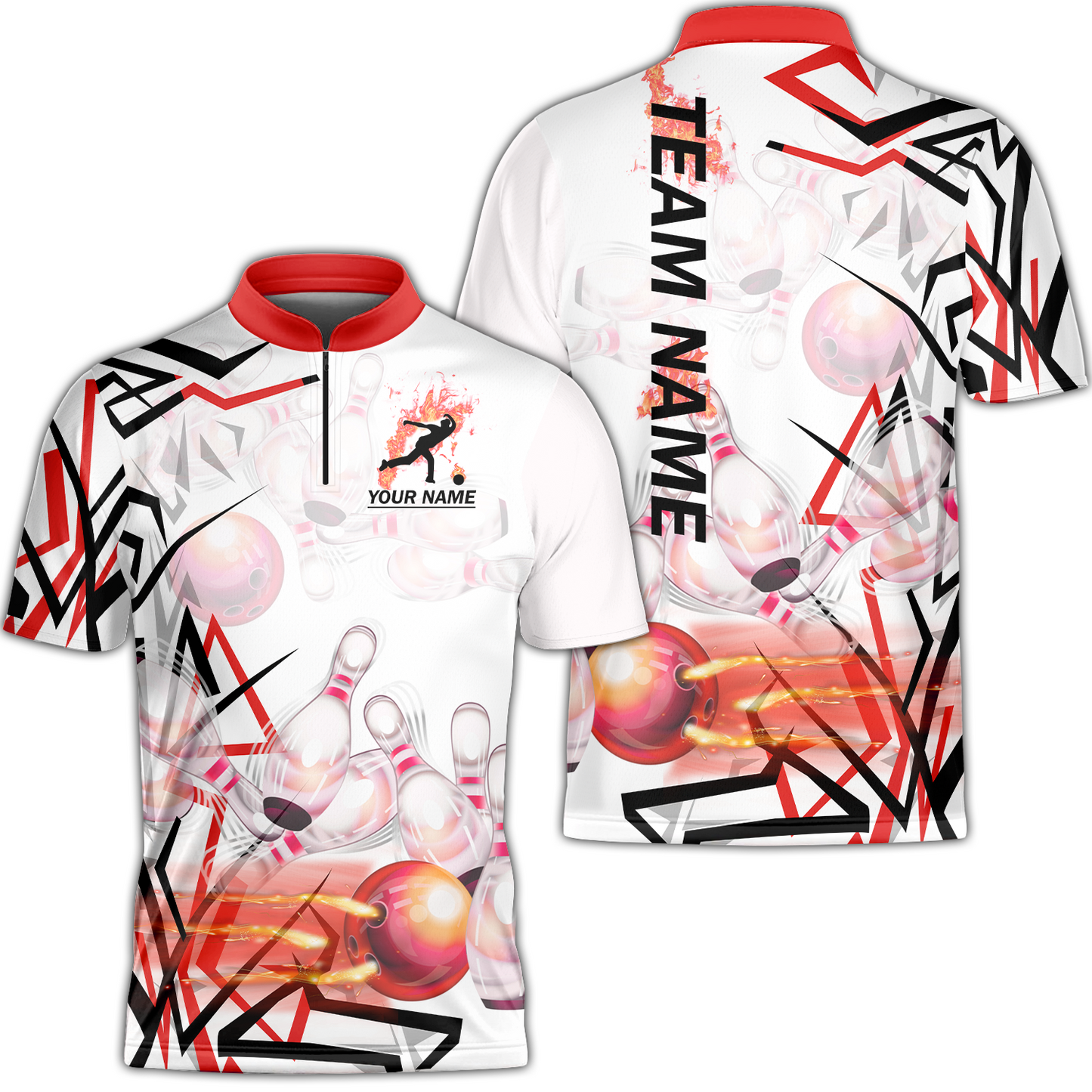 Custom Bowling Team Jerseys Polo Shirts, Personalized 3D Trendy Style Bowling uniforms - Personalized Name And Team Name