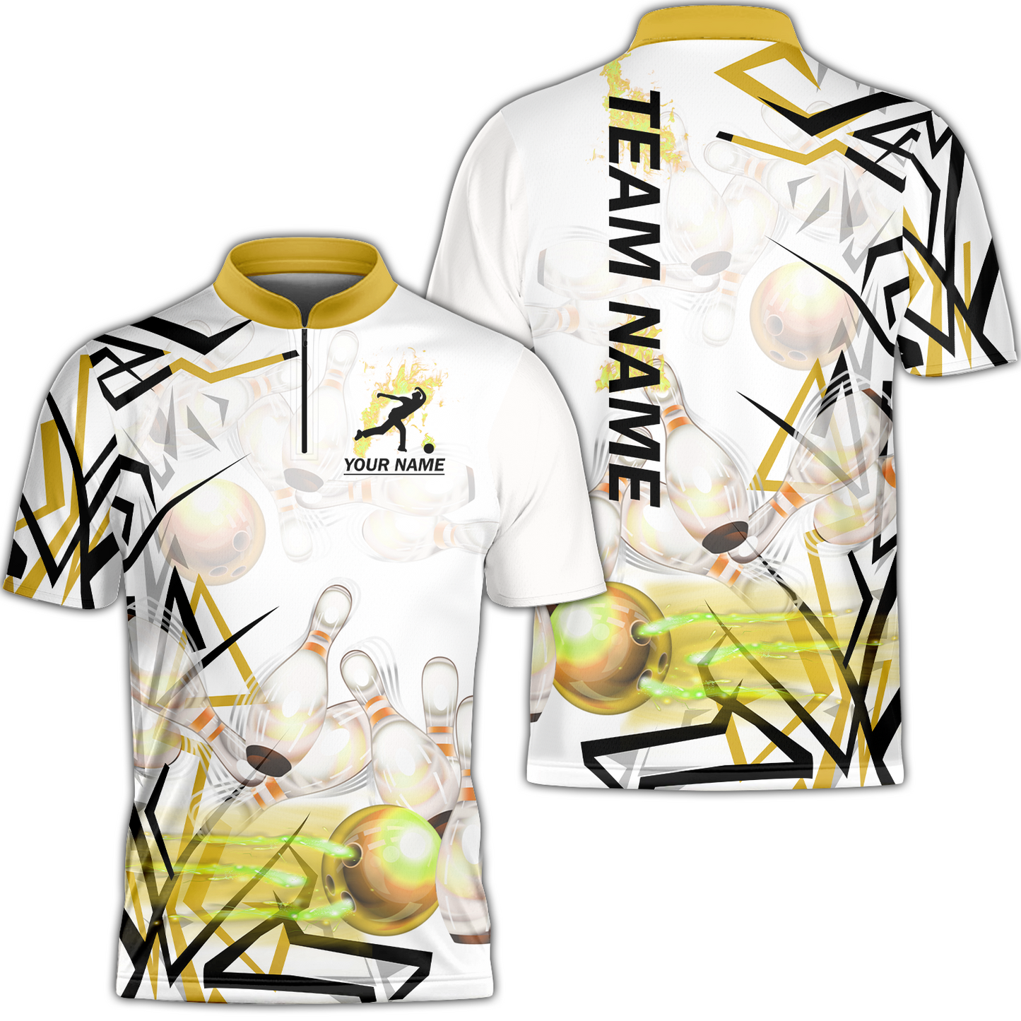 Custom Bowling Team Jerseys Polo Shirts, Personalized 3D Trendy Style Bowling uniforms - Personalized Name And Team Name