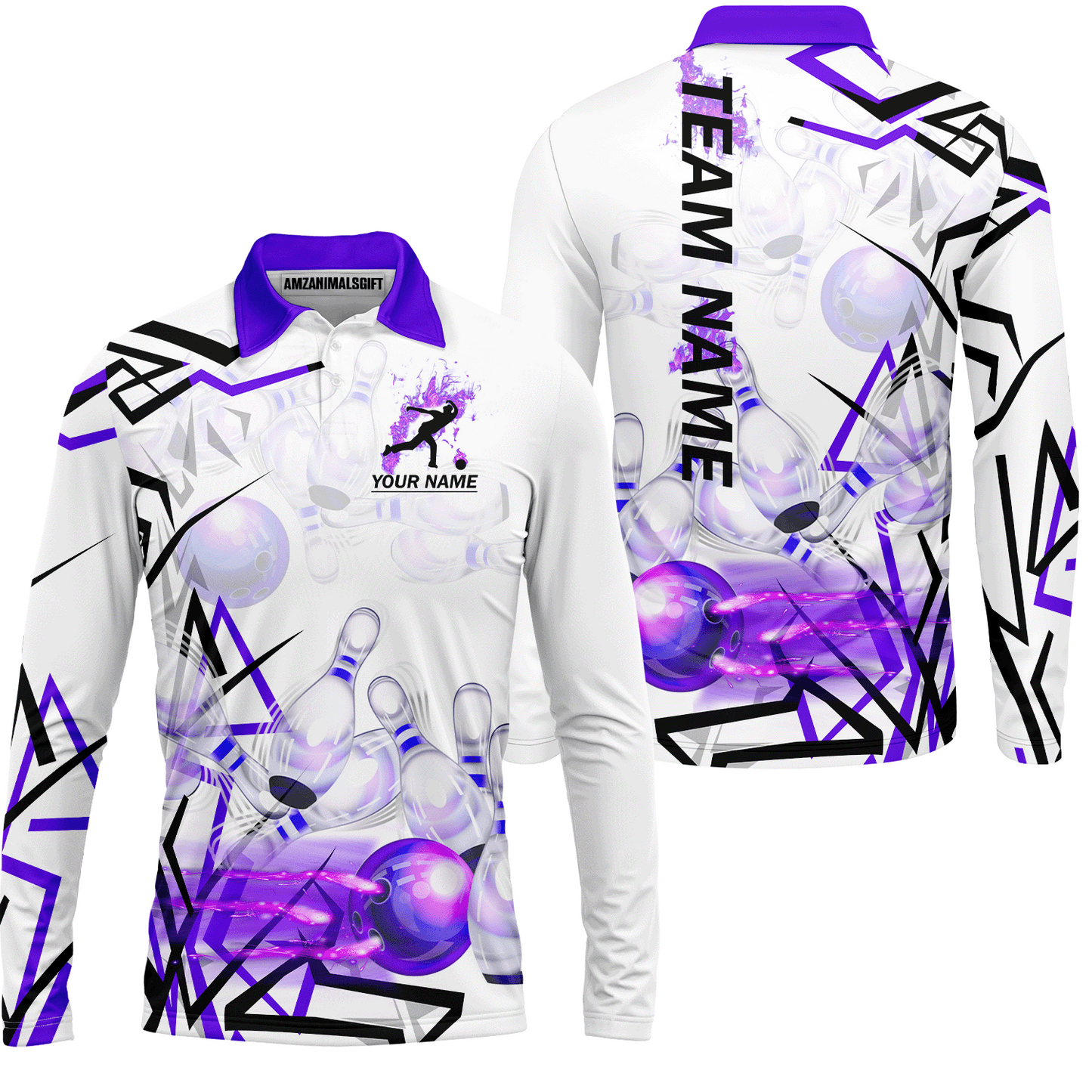 Custom Bowling Team Jerseys Polo Shirts, Personalized 3D Trendy Style Bowling uniforms - Personalized Name And Team Name