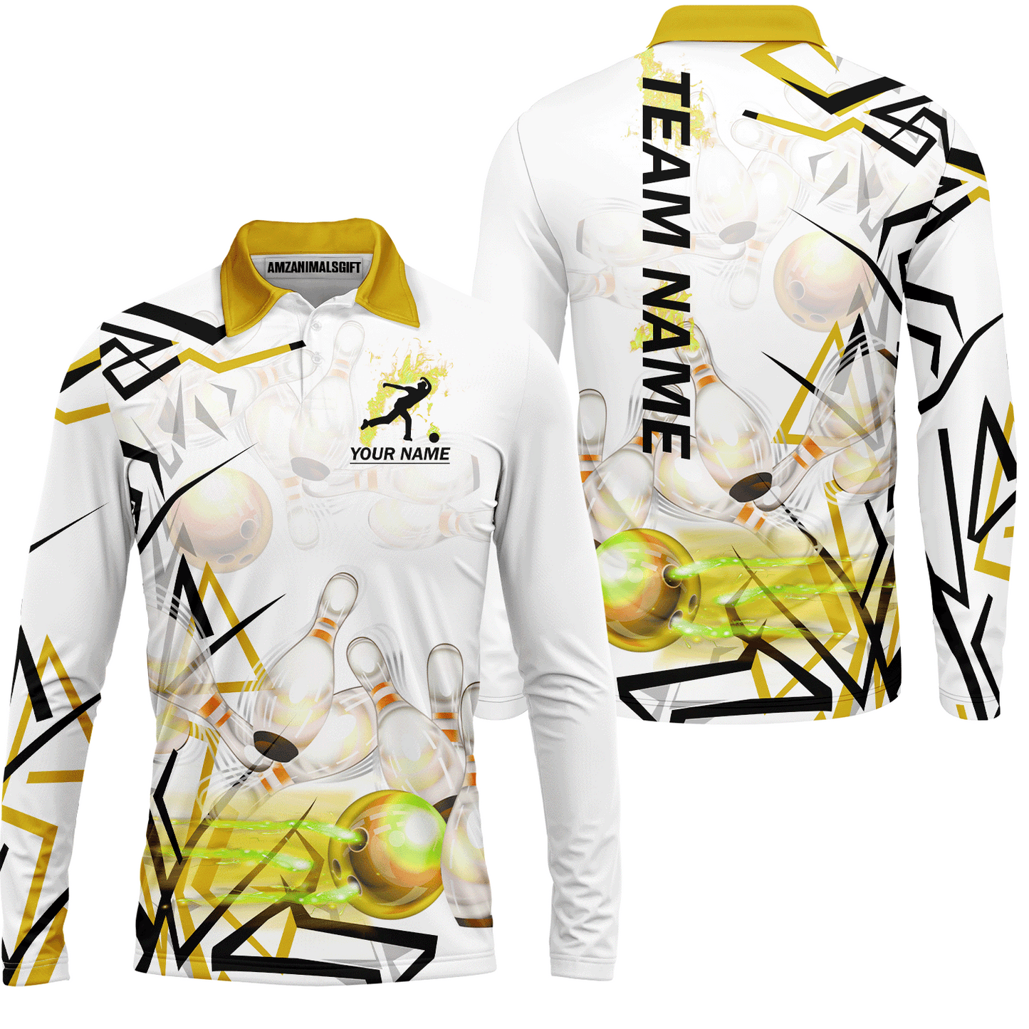 Custom Bowling Team Jerseys Polo Shirts, Personalized 3D Trendy Style Bowling uniforms - Personalized Name And Team Name