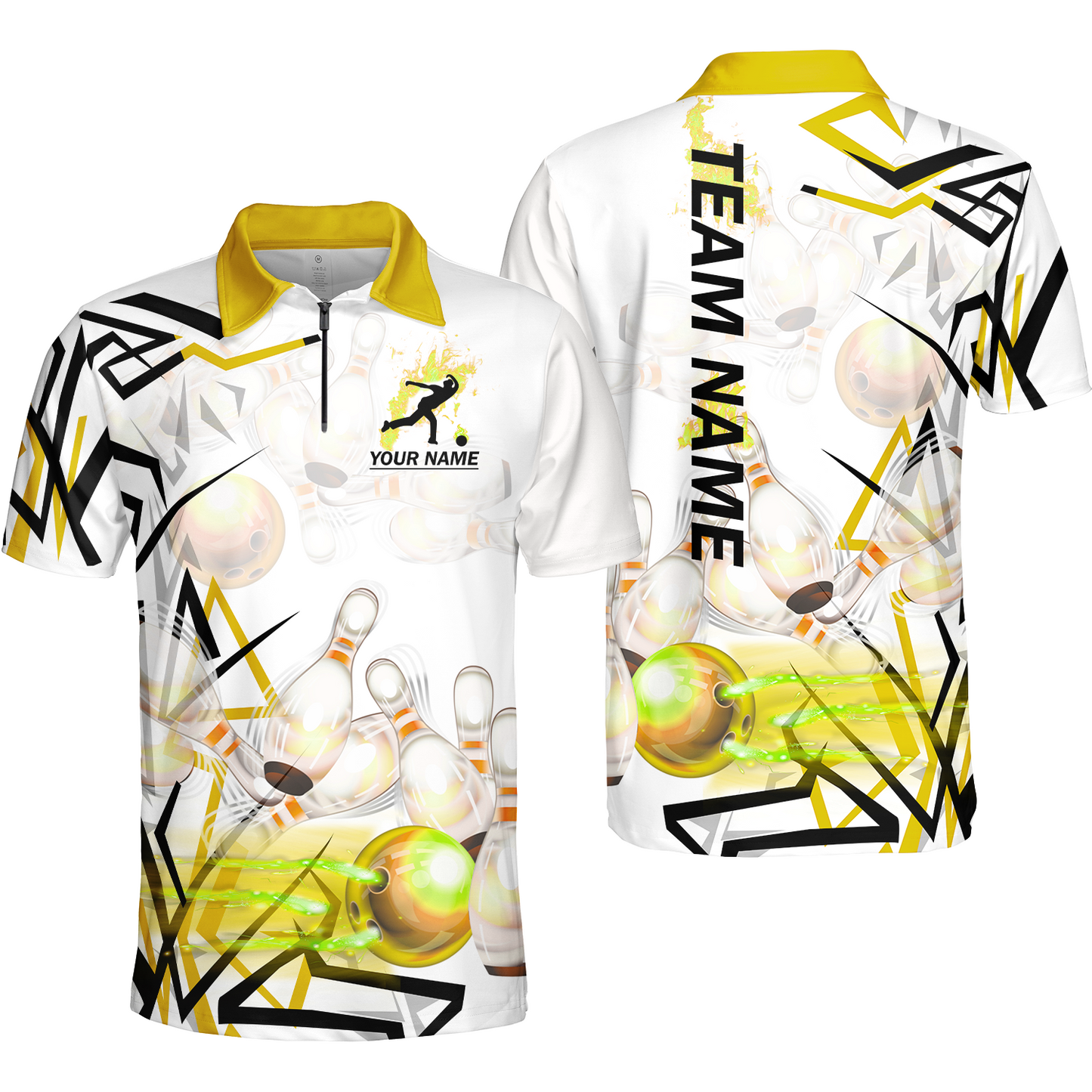 Custom Bowling Team Jerseys Polo Shirts, Personalized 3D Trendy Style Bowling uniforms - Personalized Name And Team Name