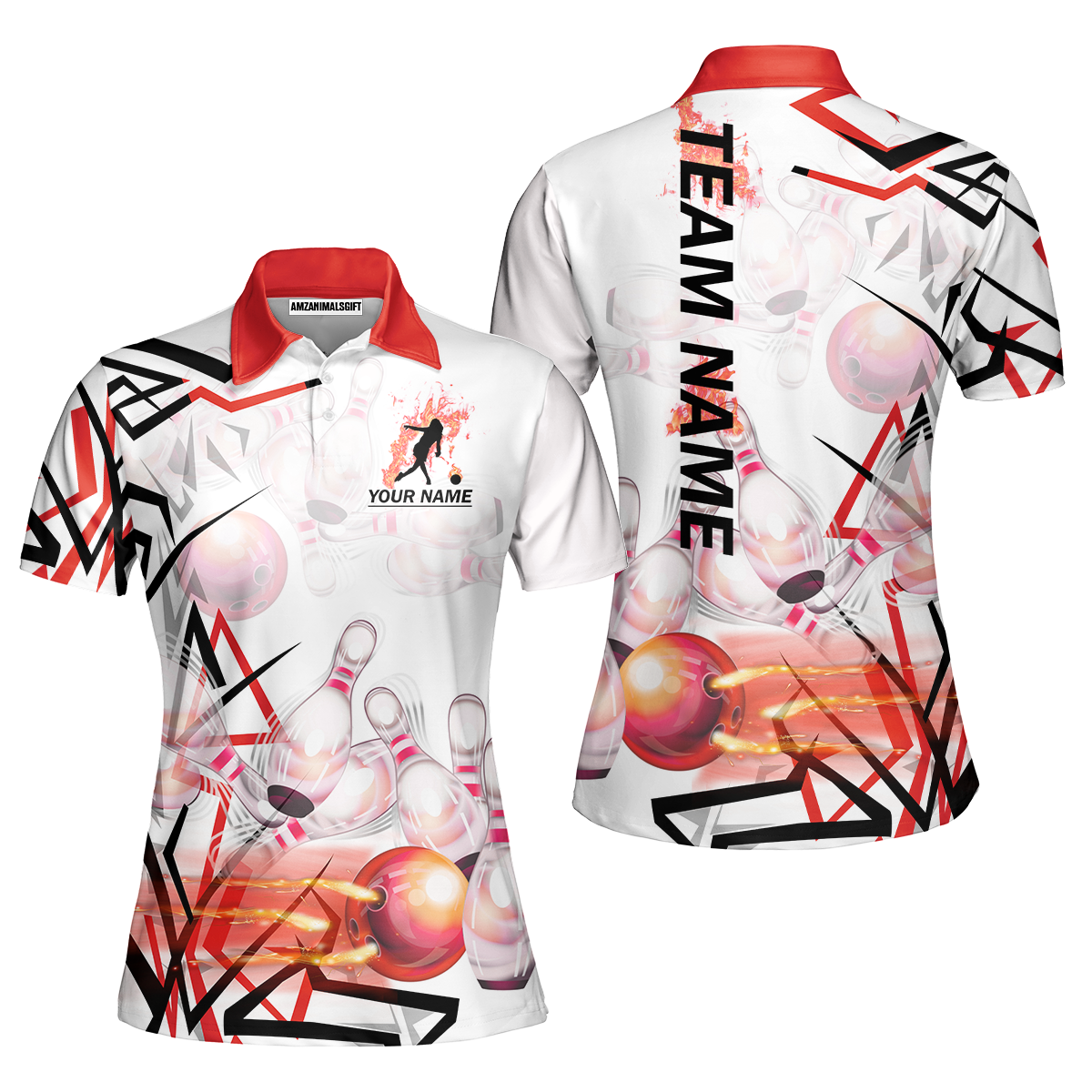 Custom Bowling Team Jerseys Polo Shirts, Personalized 3D Trendy Style Bowling uniforms - Personalized Name And Team Name