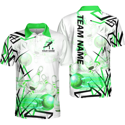 Custom Bowling Team Jerseys Polo Shirts, Personalized 3D Trendy Style Bowling uniforms - Personalized Name And Team Name