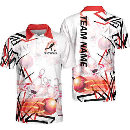 Custom Bowling Team Jerseys Polo Shirts, Personalized 3D Trendy Style Bowling uniforms - Personalized Name And Team Name