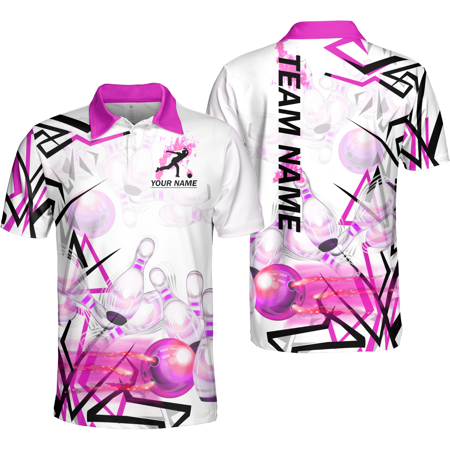 Custom Bowling Team Jerseys Polo Shirts, Personalized 3D Trendy Style Bowling uniforms - Personalized Name And Team Name